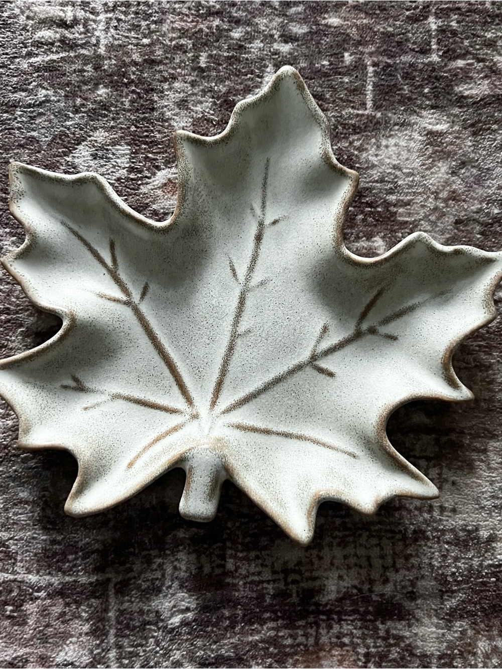 Pottery Barn Maple Leaf Stoneware Dish